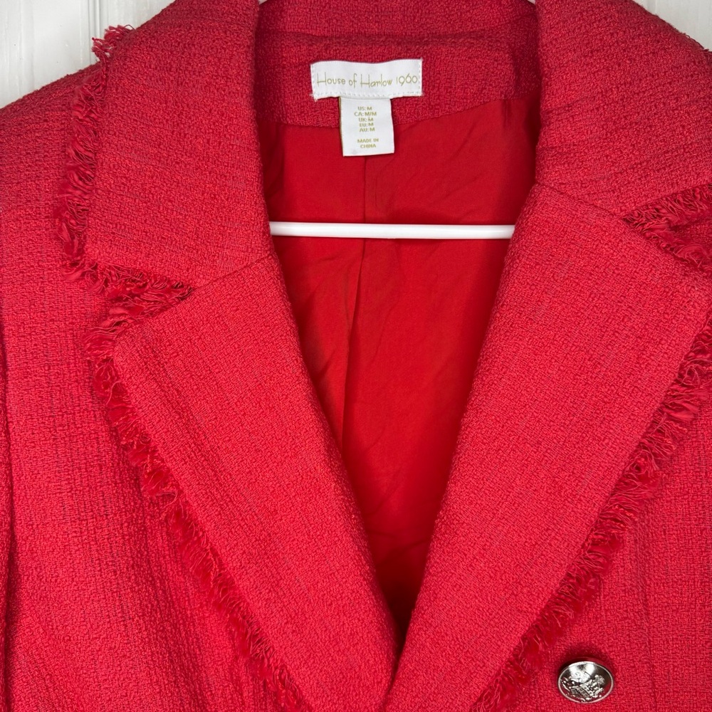 SALE!!! House of Harlow Chic Red Double-Breasted Women's Blazer - Picture 2 of 6